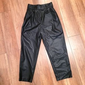 Loose Faux Leather Pants